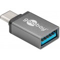 Perėjimas USB C → USB 3.0 (K-L) pilkas (grey) OTG Goobay 